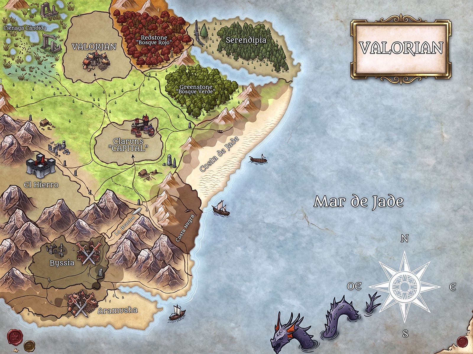 Mapa político de la Península de Valorian